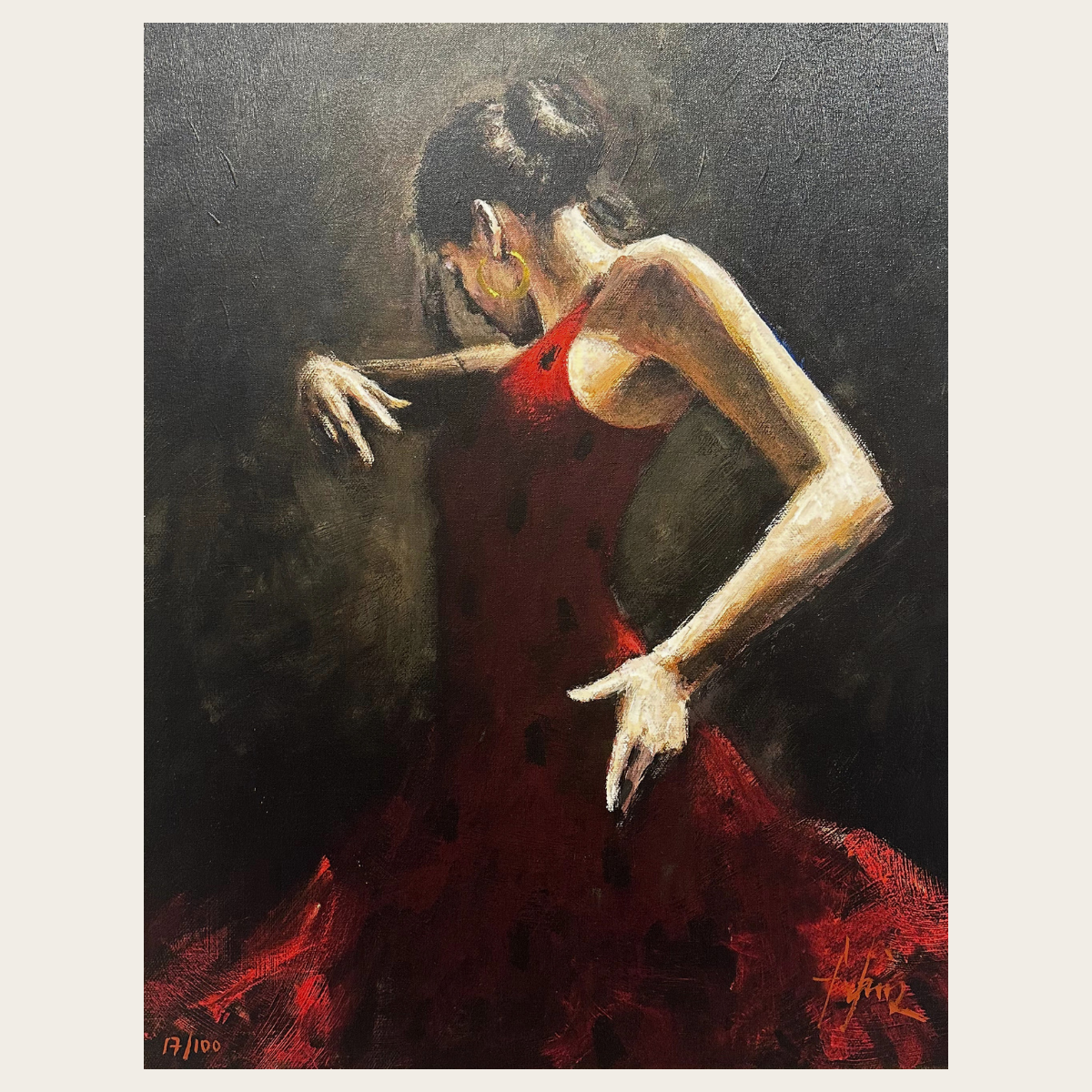 El Baile del Flamenco en Rojo with polka dots