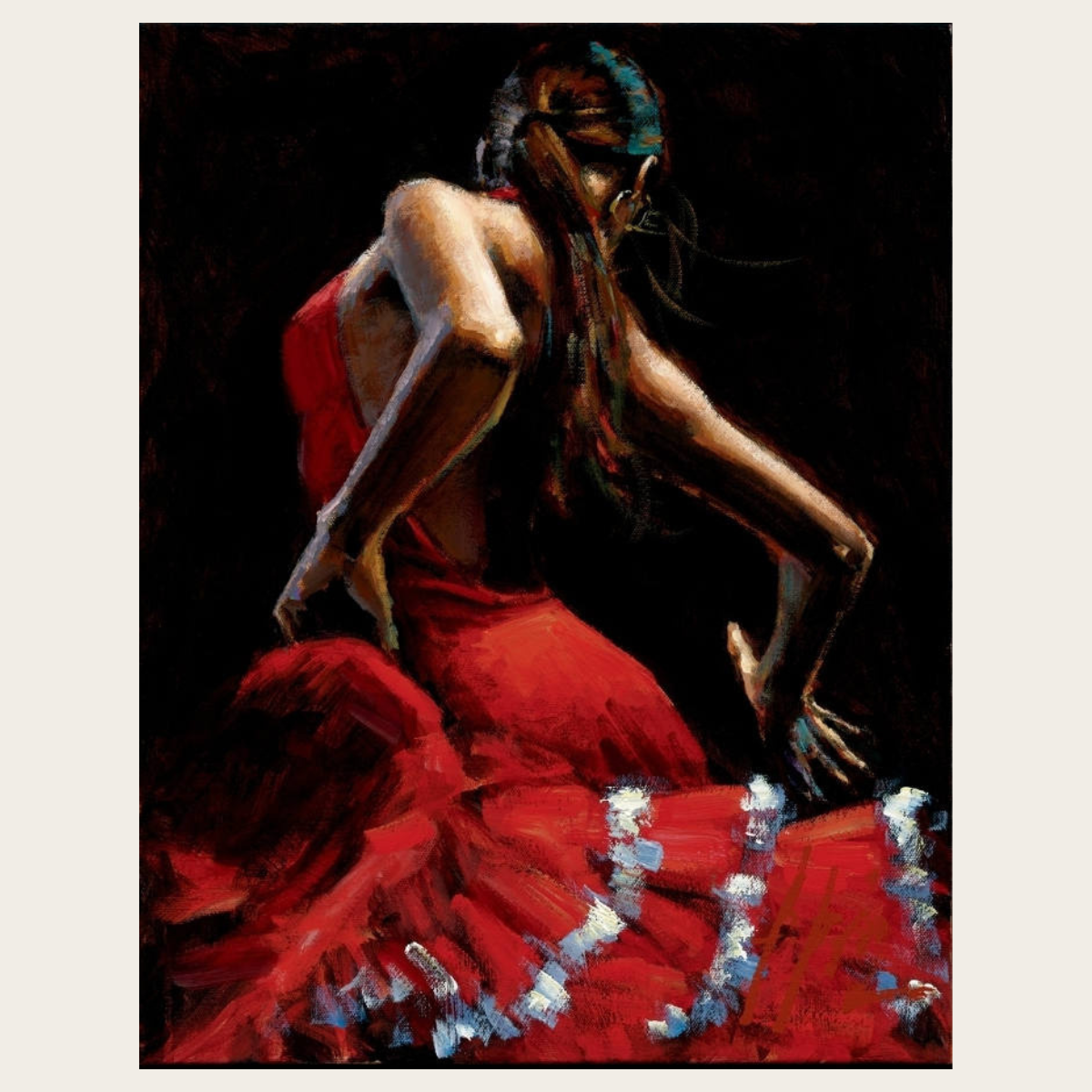 Dancer in Red with White